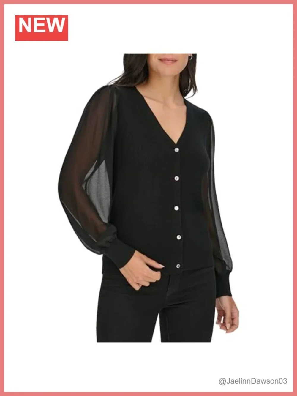 Calvin Klein V Neck Button Front Cardigan Sweater